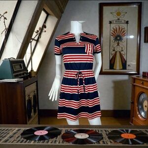 Jeune Leique vintage dress 1960’s small blue red